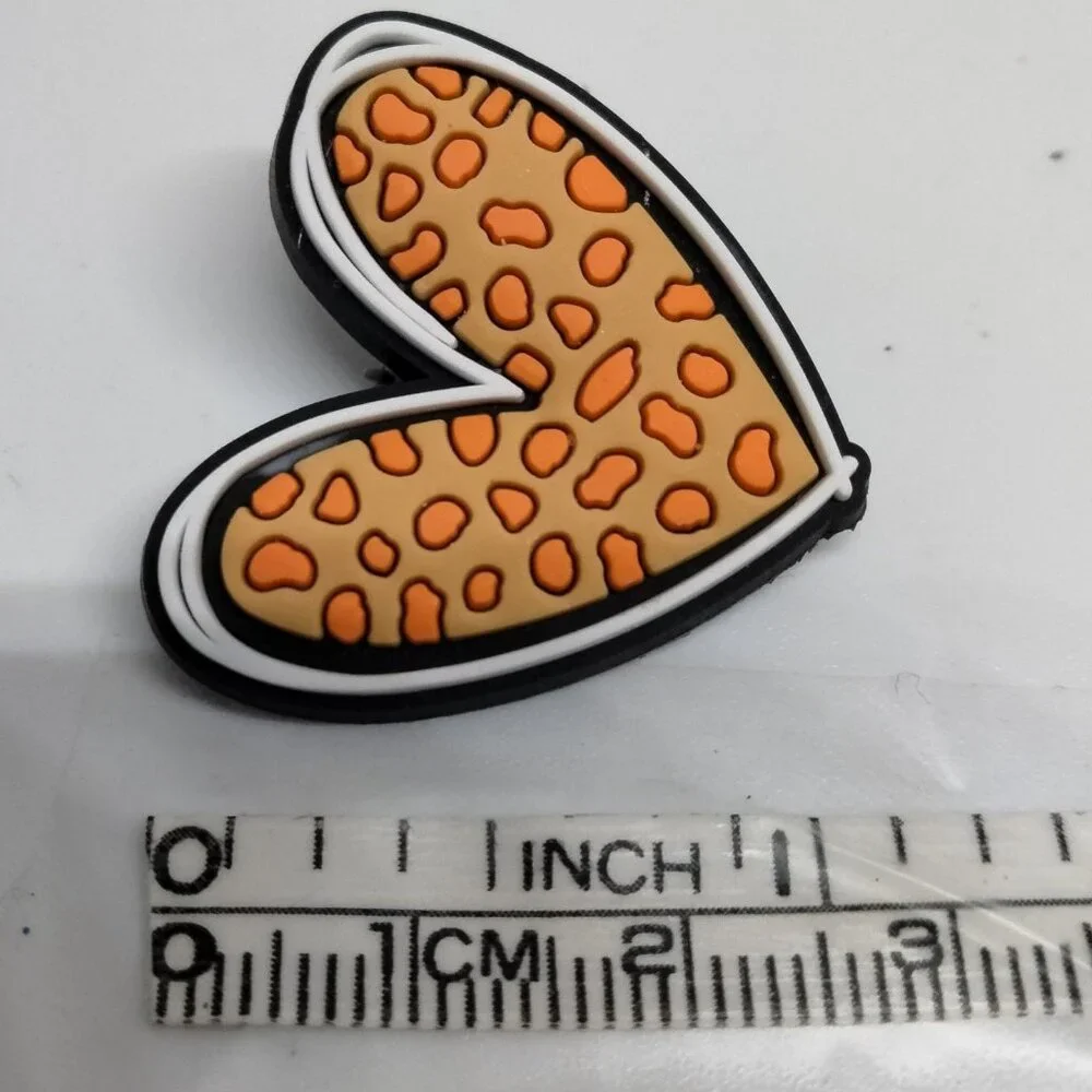 Leopard Heart Shoe Charm Orange Yellow